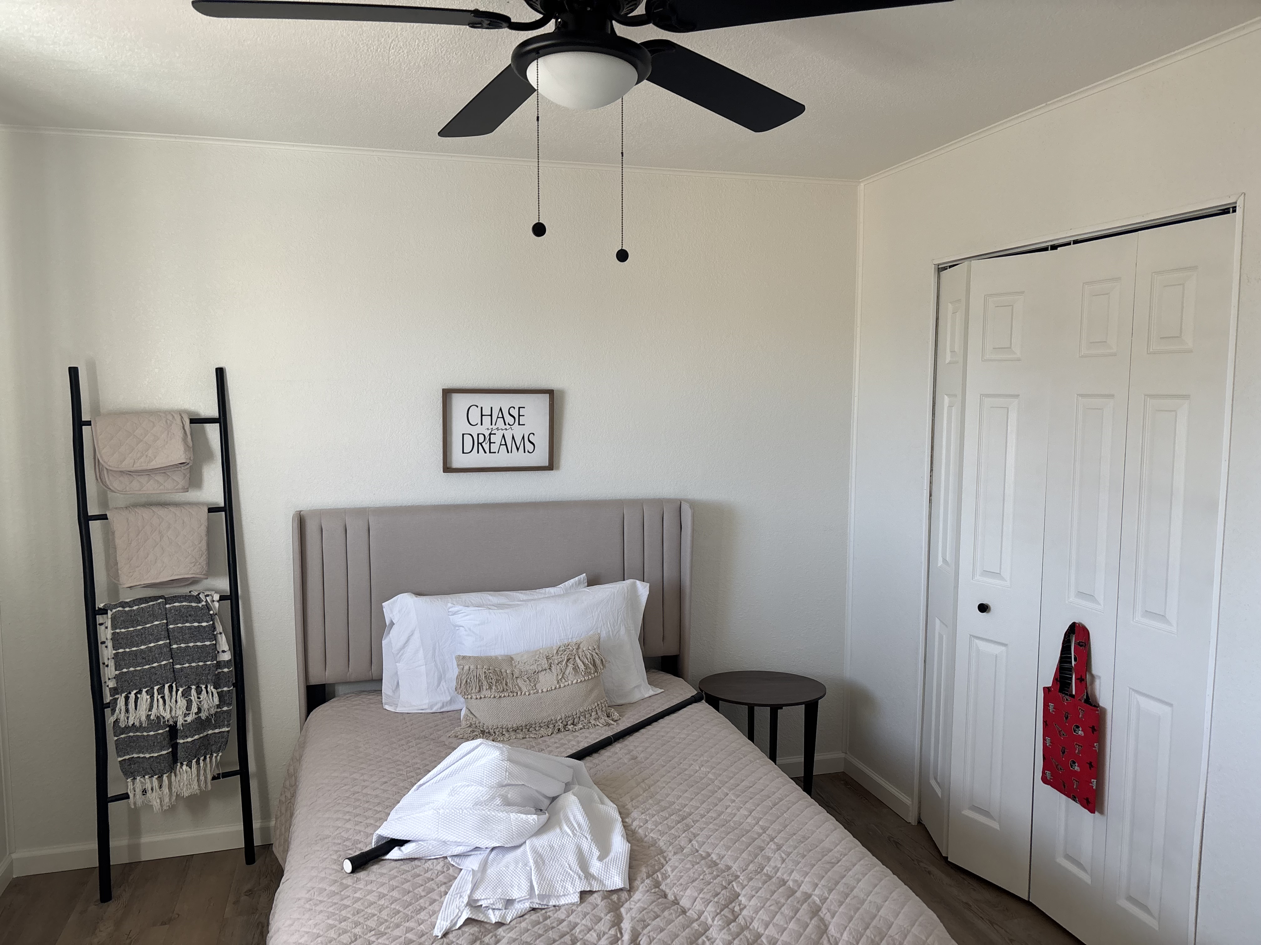 Furnished bedroom with modern decor